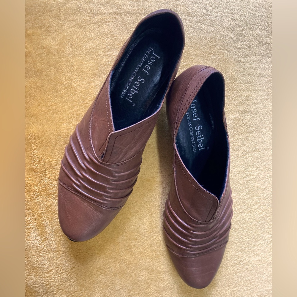 Josef Seibel leather comfort slip on booties Brown 38 7.5 - Picture 4 of 8
